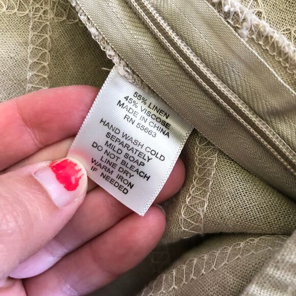 For Cynthia Linen Blend Textured A-Line Skirt Large Neutral Midi Boho Minimalist - Picture 6 of 9